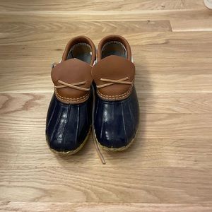 LL Bean Navy Duck Ankle Boots Size 7